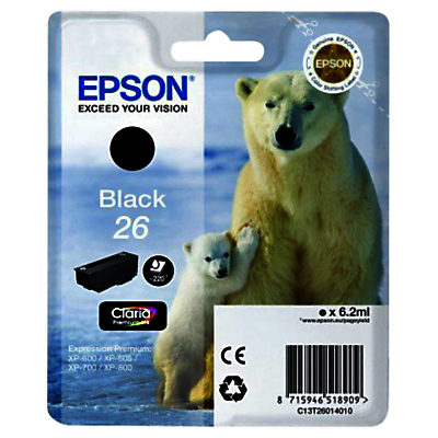 Epson Polar Bear 26 Ink Cartridge, Black